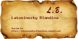 Latosinszky Blandina névjegykártya